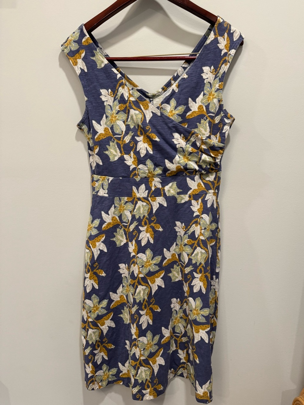Patagonia Porch Song Dress Squash Blossom Blue Floral Womens Size M 59130